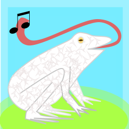 Heqet logo: a woolly frog snapping up a pair of eighth notes.